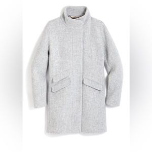 J Crew stadium cloth wool cocoon coat - heather grey. Size 6.